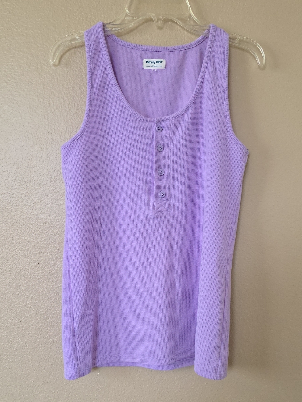 Tommy John Womens Lavender Waffle Knit Tank Top - Size XS